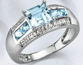 LXDirect 9-carat white gold blue topaz & diamond ring product image