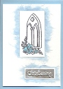 Handmade Christening Card (Blue Church WIndow) product image