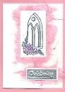 Handmade Christening Card (Pink Church Window) product image