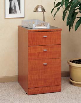 Furniture123 Living Dimensions 3 Drawer Pedestal in Satin Cherry - 11049 product image