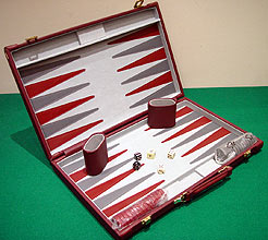 Burgundy Vinyl Backgammon Set