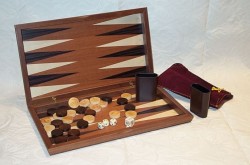Dal Negro walnut backgammon set