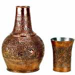 Copper Surahi with Glass