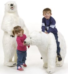 Childrens soft toys, range from large sit on toys to small cuddly toys