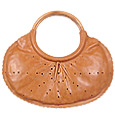 Caterina Lucchi Cognac Leather Handbag with Wooden Handles product image