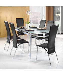 New Avebury Dining Table/6 Judie Black Faux Leather Chairs product image