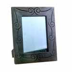 Antique Finish Wooden Photo Frame (Floral Design in Black 8 x 6 inches)