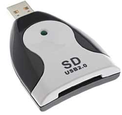 USB 2.0 Memory Card Drive - For MMC & SD - Reader & Writer - B&W Colour product image