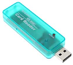 USB 2.0 Memory Card Drive - For SD MMC & RSMMC - Reader & Writer - Green Pen Style product image