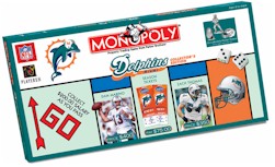 Miami Dolphins Football Monopoly game 2004 edition, dan marino, zach thomas, jim kick and richmond webb