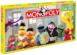 Sesame Street 35th Anniversary Monopoly Game with Bert and Ernie, Big Bird, Cookie Monster, Super Grover, Elmo
