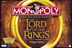 Lord of the Rings Monopoly 2003 Collectible edition, journey with the fellowship, territories of middle earth, strongholds, fortresses, relics, tokens, rings