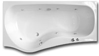 8 Jet Whirlpool Luxury Shower Bath Left Hand with Curved Screen & Front Panel product image