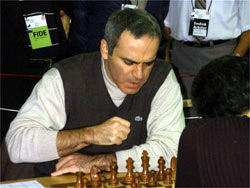 Kasparov in aggressive mood