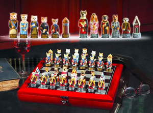 Cats and Dogs Chess Set
