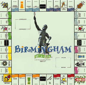 Birmingham in a box Opoly Game Board