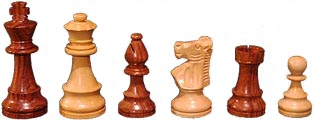 95mm Rosewood & Boxwood chess set
