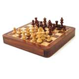 Superior Wooden Magnetic Travel Chess Set w/ Drawer (10