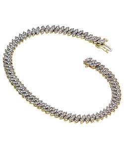 9ct Gold 1 Carat Oval Diamond Set Bracelet product image