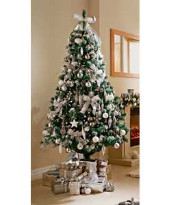 1.98m/6.5ft Silver White Tree with 117 Decorations product image