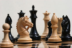 The New American wooden chess sets are available in both ebony and bud rosewood.