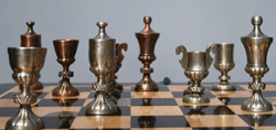 The Goblet- just one of our solid brass chess sets!