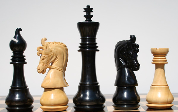 The Emperor's Knight, another pure ebony masterpiece in chess sets