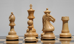 The Bevelled Base Ebony Chess Set Bargain!