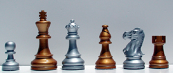 The Gold/Silver boxwood set of lacquered Chessmen