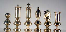 The Victorian Misty Brass Chess Set