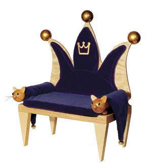 Cat Bed Sofa Throne Finished in Royal Blue Velvet product image