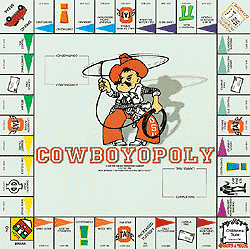 Oklahoma State Cowboys Monopoly Game Board
