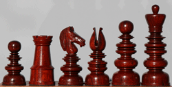 The Calvert Set of Chessmen in Bud rosewood