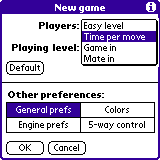 ChessGenius - Playing Level options