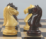 The bevelled base chess set comes with luxury chessboard and a leather storage case!