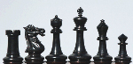 The Locket chess set with pure ebony chess pieces.