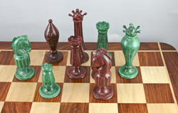 This is an unusual Greek solid brass chess set with a sheesham chessboard.