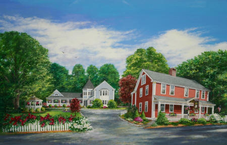 Watercolor of the Old Mystic Inn by Local Artist Susan Stafford