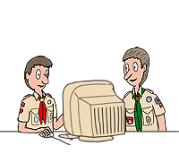 Scouts Using the Internet Cartoon - Courtesy of Richard Diesslin - Click to See More Cartoons