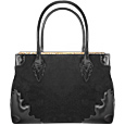 Forzieri Capaf Black Suede and Leather Tote Bag product image