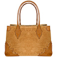 Forzieri Capaf Cognac Suede and Leather Tote Bag product image