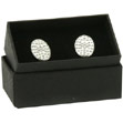 Oval cufflinks with crystals set within product image