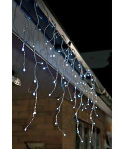 Unbranded 96 White LED Snowing Icicle Lights