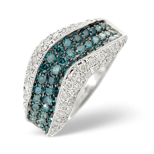 Diamond Essentials 0.30 Ct Diamond and Blue Diamond Ring In 9 Carat White Gold product image