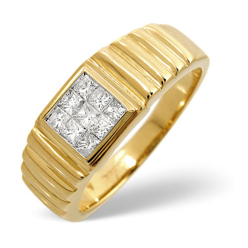 Diamond Essentials 0.50 Ct Gents Diamond Ring In 9 Ct Yellow Gold product image