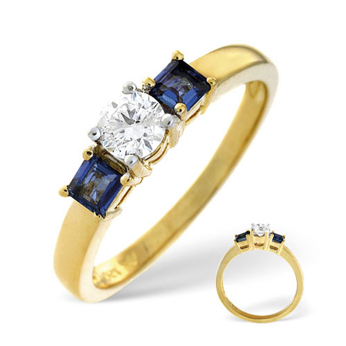 Saul Anthony Blue Sapphire and 0.33 Carat Diamond Ring In 18 Carat Yellow Gold product image