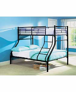 Metal Triple Sleeper with 2 Sprung Mattresses - Black product image