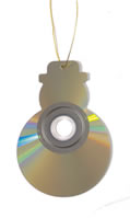 Nigel`s Eco Store Christmas Tree Decoration - recycled CD Snowman product image