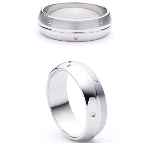 Lumiere from Bianco 4mm Heavy D Shape Lumiere Wedding Band Ring In 18 Ct White Gold product image