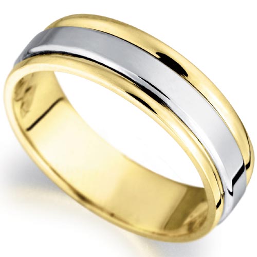 PH Rings 6mm Wedding Band In 9 Carat Yellow and White Gold product image